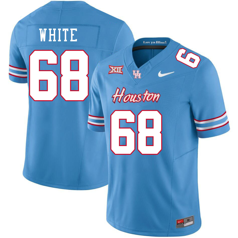 Men #68 Dakota White Houston Cougars College Football Jerseys Stitched-Oilers